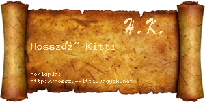Hosszú Kitti névjegykártya