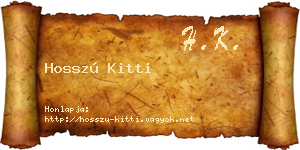 Hosszú Kitti névjegykártya